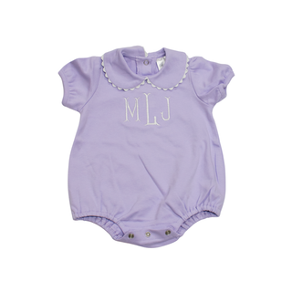 Lavender Short Sleeve Scallop Collar Bubble