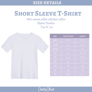 Boys White T-Shirt Size Chart