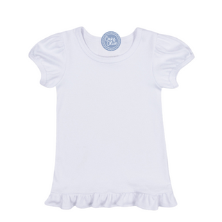 Girls Solid Ruffle Shirt for Custom Embroidery