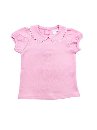 Girls Scallop Collar Shirt Custom Embroidery