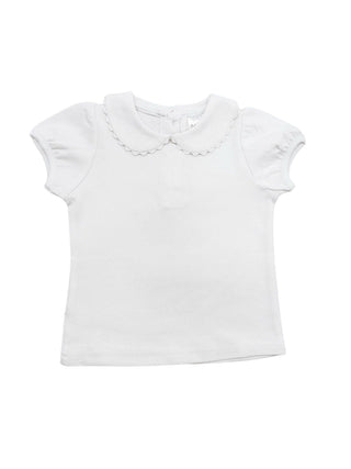 Girls Scallop Collar Shirt Custom Embroidery